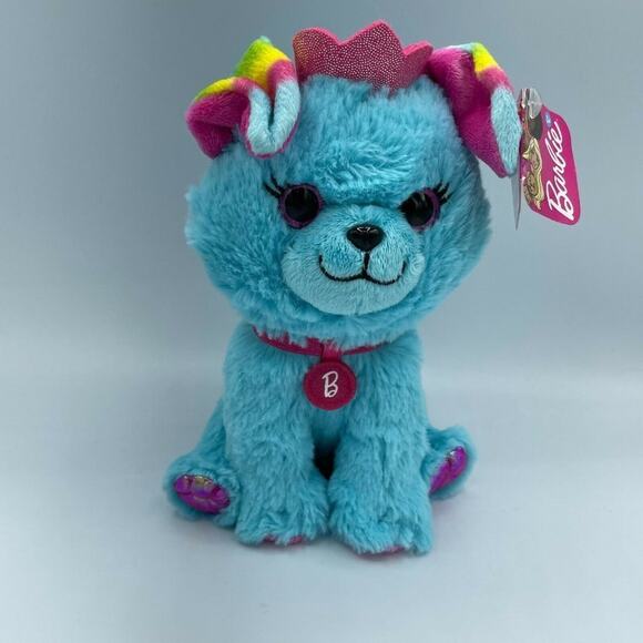 Barbie Blue Play Toy Princess Puppy 7” Beanbag Plush Animal Stuffed Toy - Picture 1 of 5